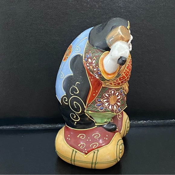 Vintage Kutani Daikoku God Of Fortune & Wealth Guardian of Farmers 6” Figurine - Picture 5 of 12
